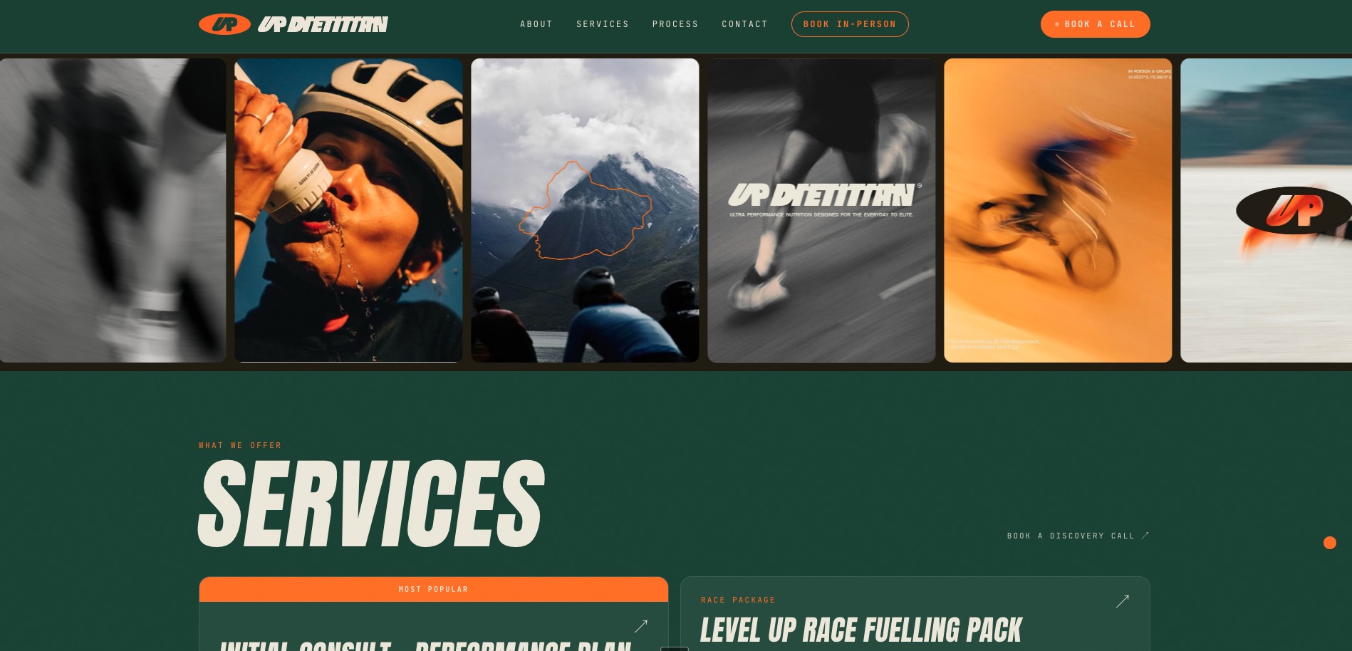 UP Dietitian website screenshot